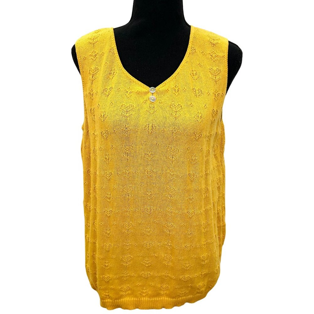 Vintage 90s Yellow Knit Tank Top